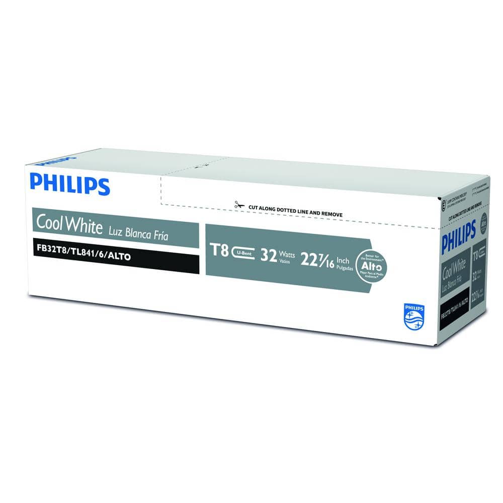 Philips 32-Watt ALTO Linear T8 U-Bent Fluorescent Tube Light Bulb, Cool White (4100K)