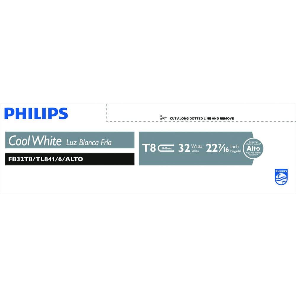 Philips 32-Watt ALTO Linear T8 U-Bent Fluorescent Tube Light Bulb, Cool White (4100K)