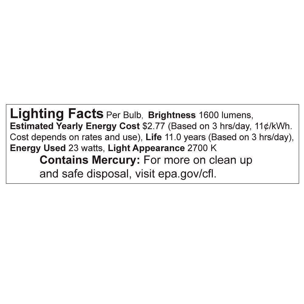 Philips 100-Watt Equivalent T2 Spiral CFL Light Bulb, Soft White 2700K, 4-Pack