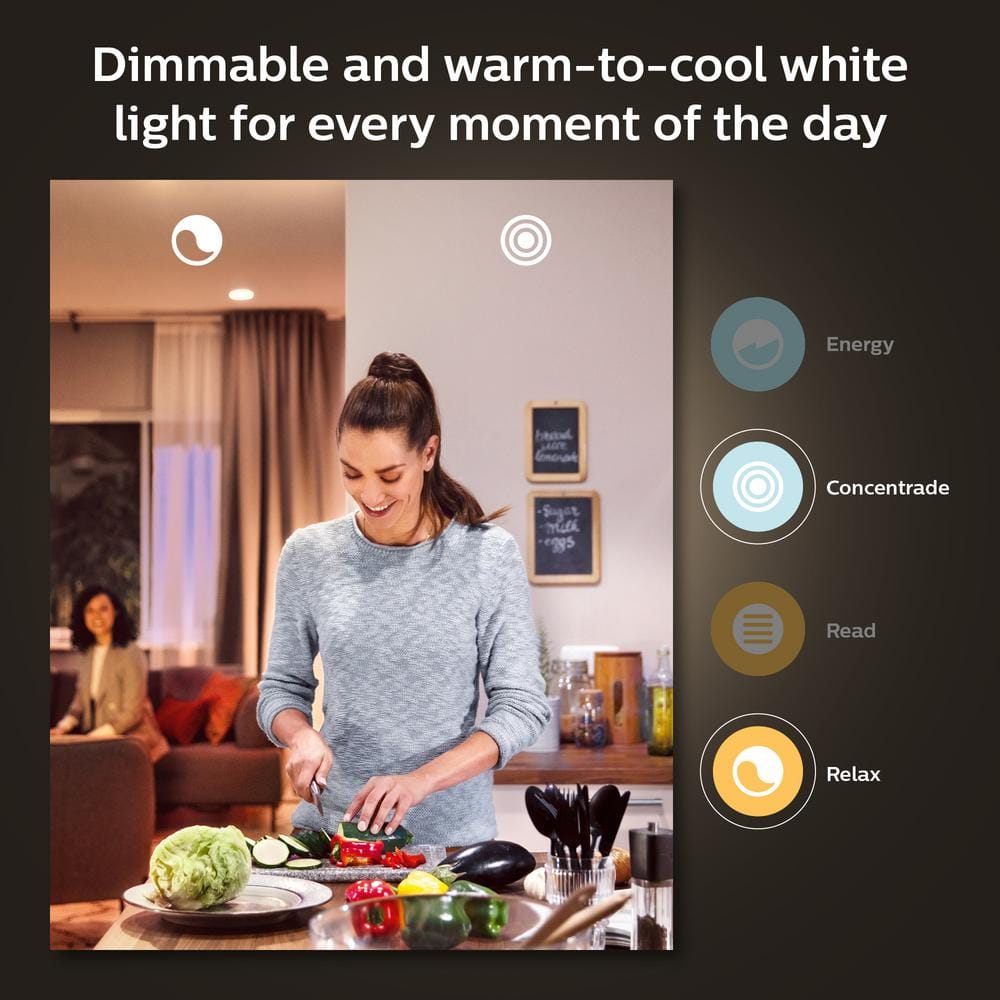 Philips Hue White A19 LED 60-Watt Equivalent Dimmable Smart Wireless Light Bulb with Bluetooth