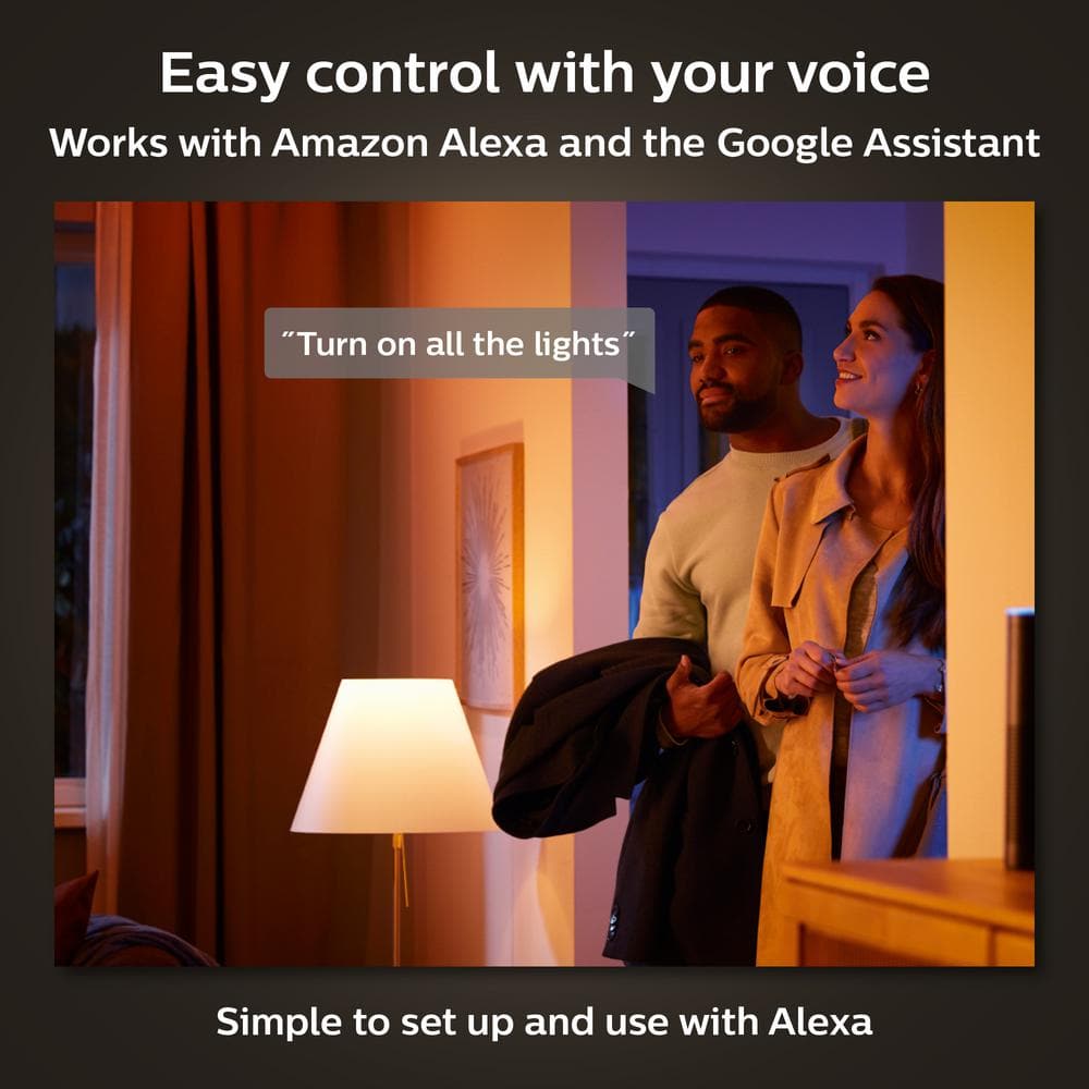 Philips Hue White A19 LED 60-Watt Equivalent Dimmable Smart Wireless Light Bulb with Bluetooth