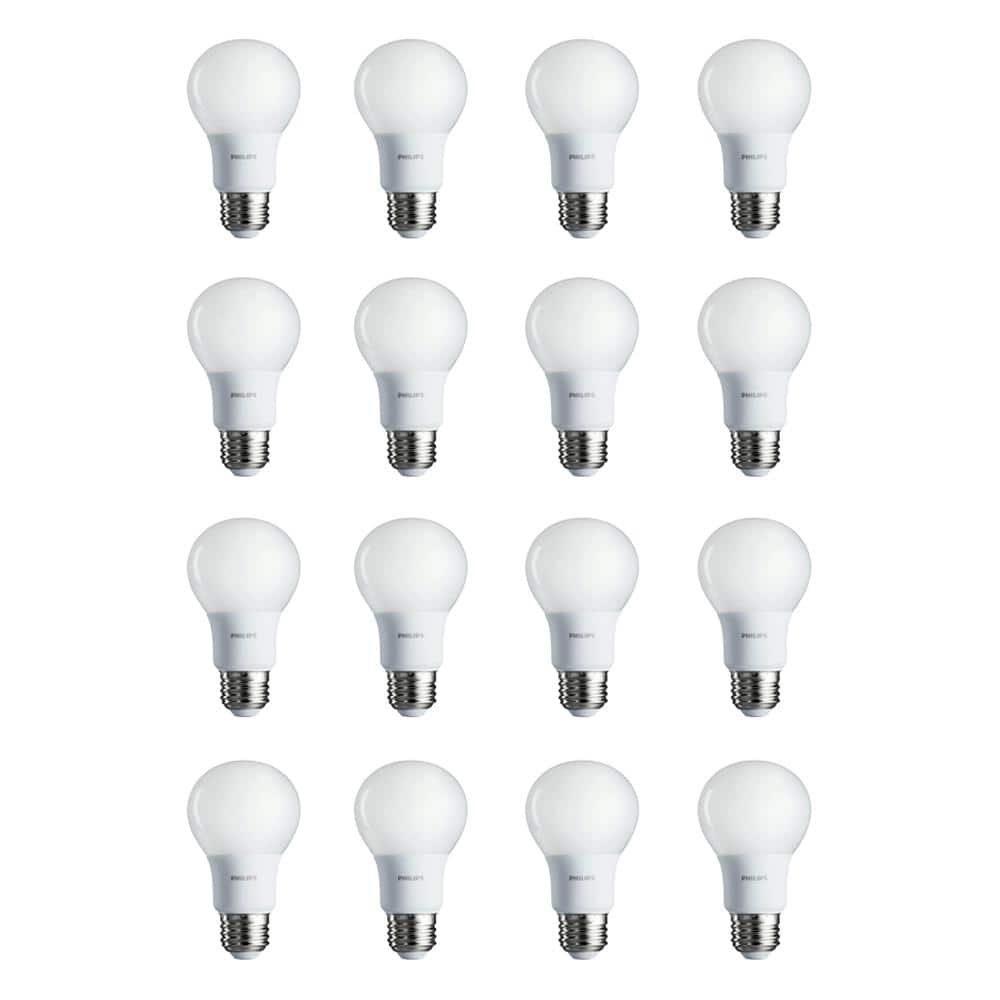 Philips 40-Watt Equivalent A19 Non-Dimmable Energy Saving LED Light Bulb, Soft White 2700K (16-Pack)