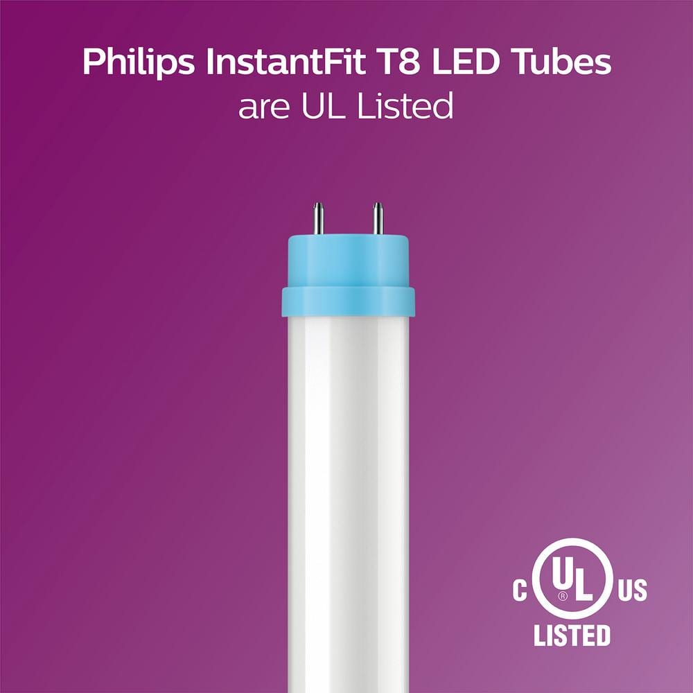 Philips 32-Watt Equivalent 4 ft. Linear T8 InstantFit Type A LED Tube Light Bulb, Daylight 5000K, 10-Pack
