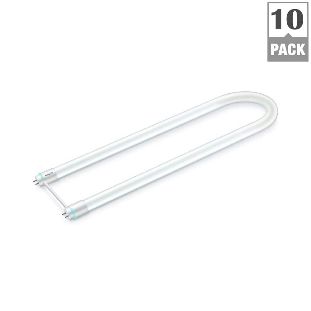 Philips 32-Watt Equivalent Linear T8 U-Bend InstantFit LED Tube Light Bulb, Daylight 5000K (10-Pack)