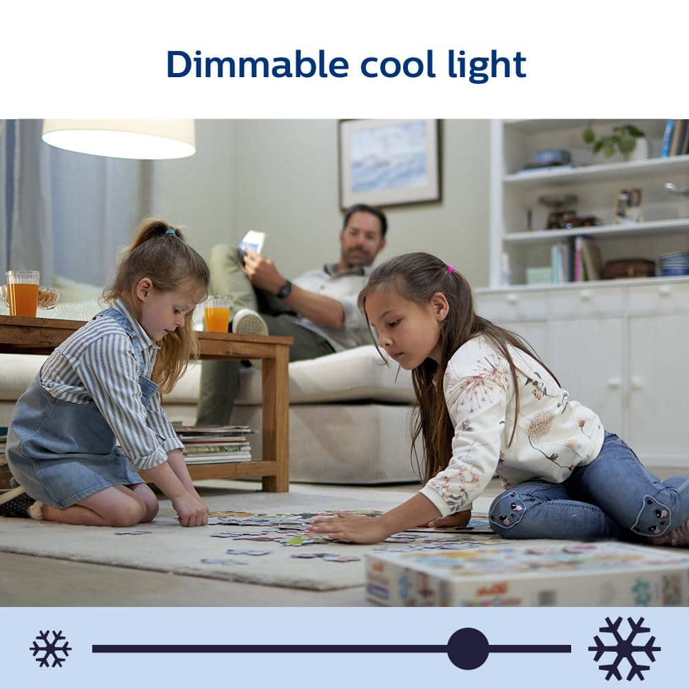 Philips Daylight A19 LED 60-Watt Equivalent Dimmable Smart Wi‑Fi Wiz Connected Wireless Light Bulb (4-Pack)