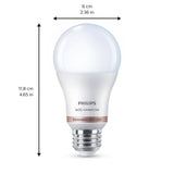 Philips Daylight A19 LED 60-Watt Equivalent Dimmable Smart Wi‑Fi WiZ Connected Wireless Light Bulb (2‑Pack)