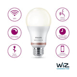 Philips Soft White A19 LED 60-Watt Equivalent Dimmable Smart Wi‑Fi WiZ Connected Light Bulbs (4‑Pack)