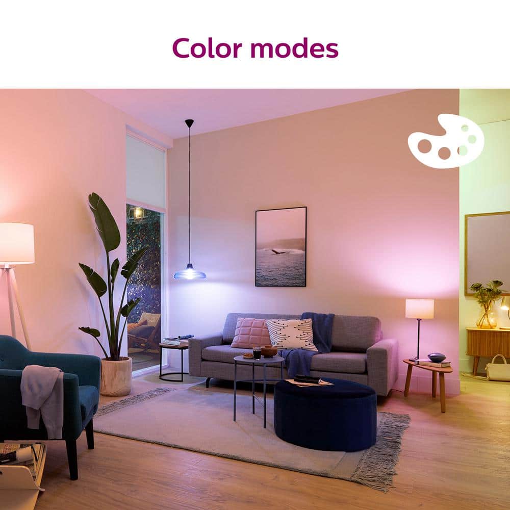 Philips Soft White A19 LED 60-Watt Equivalent Dimmable Smart Wi‑Fi WiZ Connected Light Bulbs (4‑Pack)