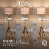 Philips 40/60/100-Watt Equivalent A21 3-Way LED Light Bulb, Soft White 2700K, E26 Medium Base