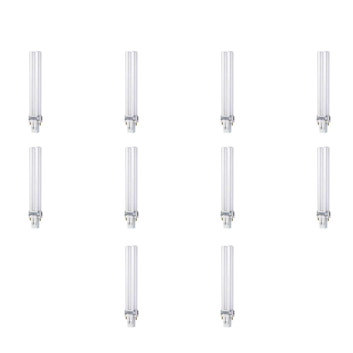 Philips 13-Watt Neutral (3500K) 2-Pin CFLni Light Bulb, GX23 Base, PL-S – 10-Pack