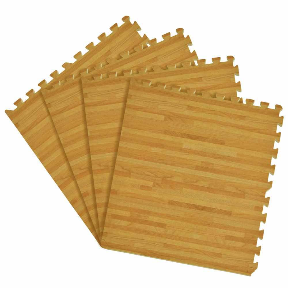 Achim Interlocking Foam Tiles, Pine Wood Look, 24 in. x 24 in., 4-Pack (16 sq. ft.)