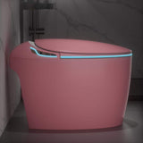 Pink Smart Bidet Toilet with Foot Sensor, LED Display & Warm Water