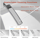 LORDEAR 1.28 GPF Pink Elongated Smart Toilet Bidet with Auto Open/Close Seat