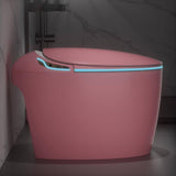 LORDEAR 1.28 GPF Pink Elongated Smart Toilet Bidet with Auto Open/Close Seat