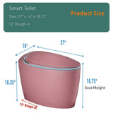LORDEAR 1.28 GPF Pink Elongated Smart Toilet Bidet with Auto Open/Close Seat