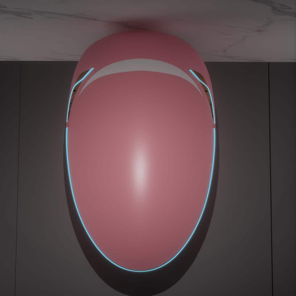 WELLFOR Pink LED Display Bidet Toilet with Auto Functions and Foot Sensor - 1.28 GPF