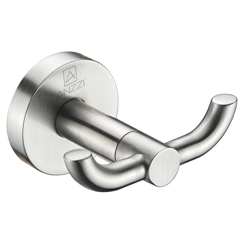 ANZZI Caster Series Double Robe Hook in Polished Chrome