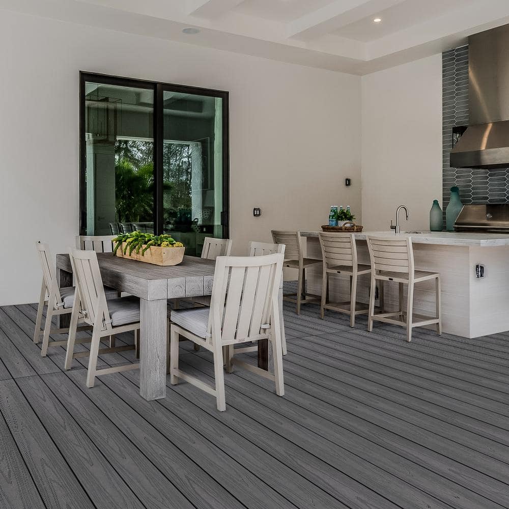 CREATIVE SURFACES 1 in. x 5.43 in. x 12 ft. Platinum Oak Composite Decking Boards (32-Pack)