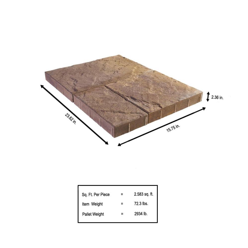 Pavestone Panorama Supra 3-pc 15.75 in. x 15.75 in. x 2.25 in. Platte River Blend Concrete Paver (60 Pcs. / 103 Sq. ft. / Pallet)