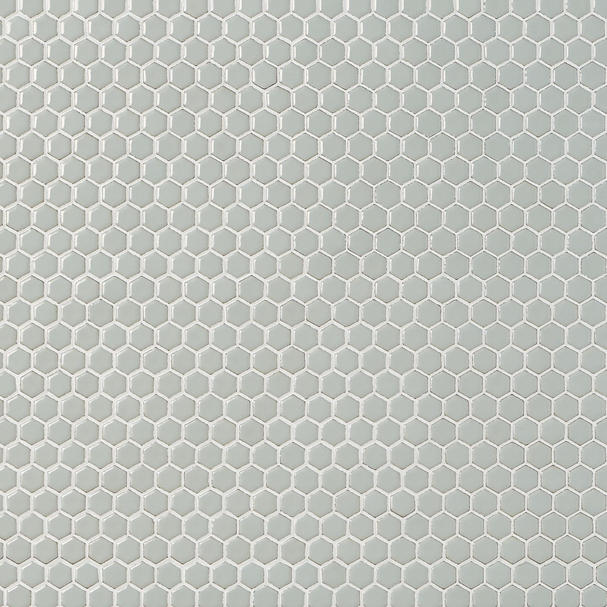 Eden Antiguan Sky Gray Rimmed Hexagon Polished Porcelain Mosaic Tile