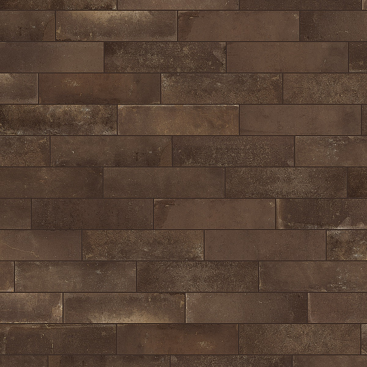 Brick Rustico Nero Brown Matte Porcelain Subway Tile 3x12
