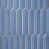 Kent Marine Blue 3D Picket Polished Ceramic Wall Tile - Lux Tile