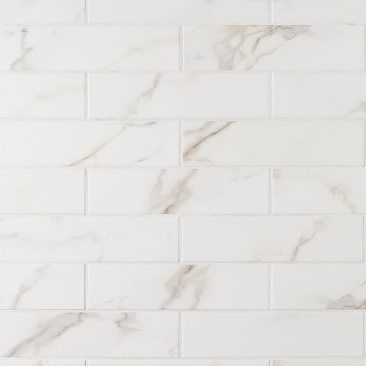 Amalfi Calacatta White 3x12 Polished Ceramic Subway Tile - Lux Tile