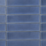 Stacy Garcia ArtBlock Fluted Denim Blue 4x16 Glossy Porcelain Tile