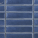Stacy Garcia Artblock Denim Blue 4x16 Glossy Porcelain Tile