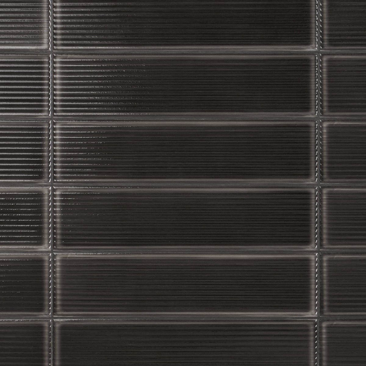 Stacy Garcia ArtBlock Fluted Nero 4x16 Glossy Porcelain Tile