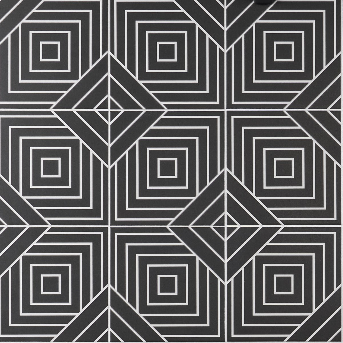 B2W Black & White Matte Porcelain Tile 8x8 - Lux Tile