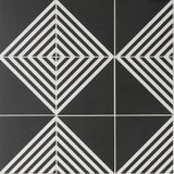 Lux Tile B2W Black & White Stripe Negative 8x8 Matte Porcelain Tile