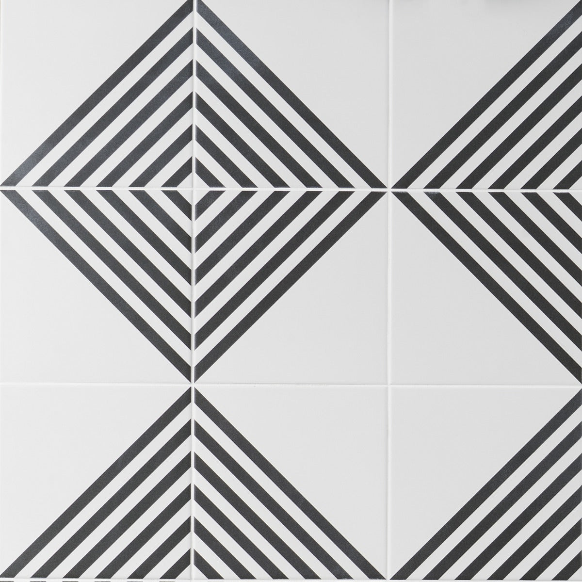 Lux Tile B2W Stripe Positive 8x8 Matte Porcelain Tile