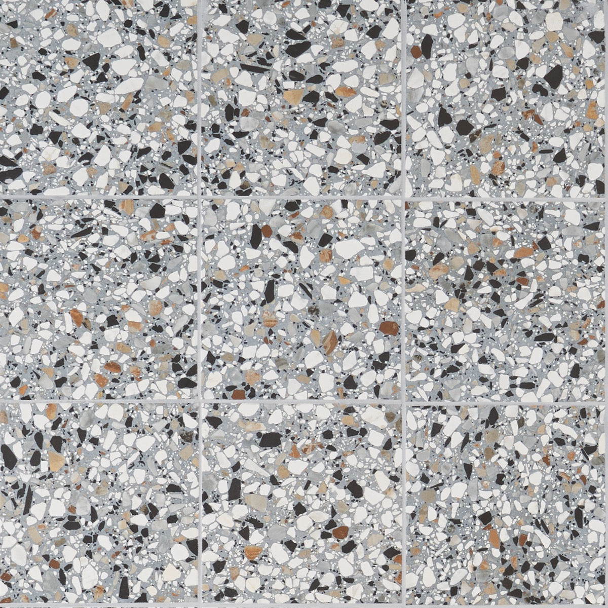 Chips Macro Azur Blue 8x8 Matte Porcelain Tile - Terrazzo Look