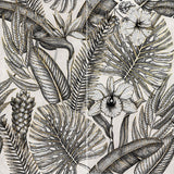 Paula Purroy Gardenia Black and White 24x48 Porcelain Tile