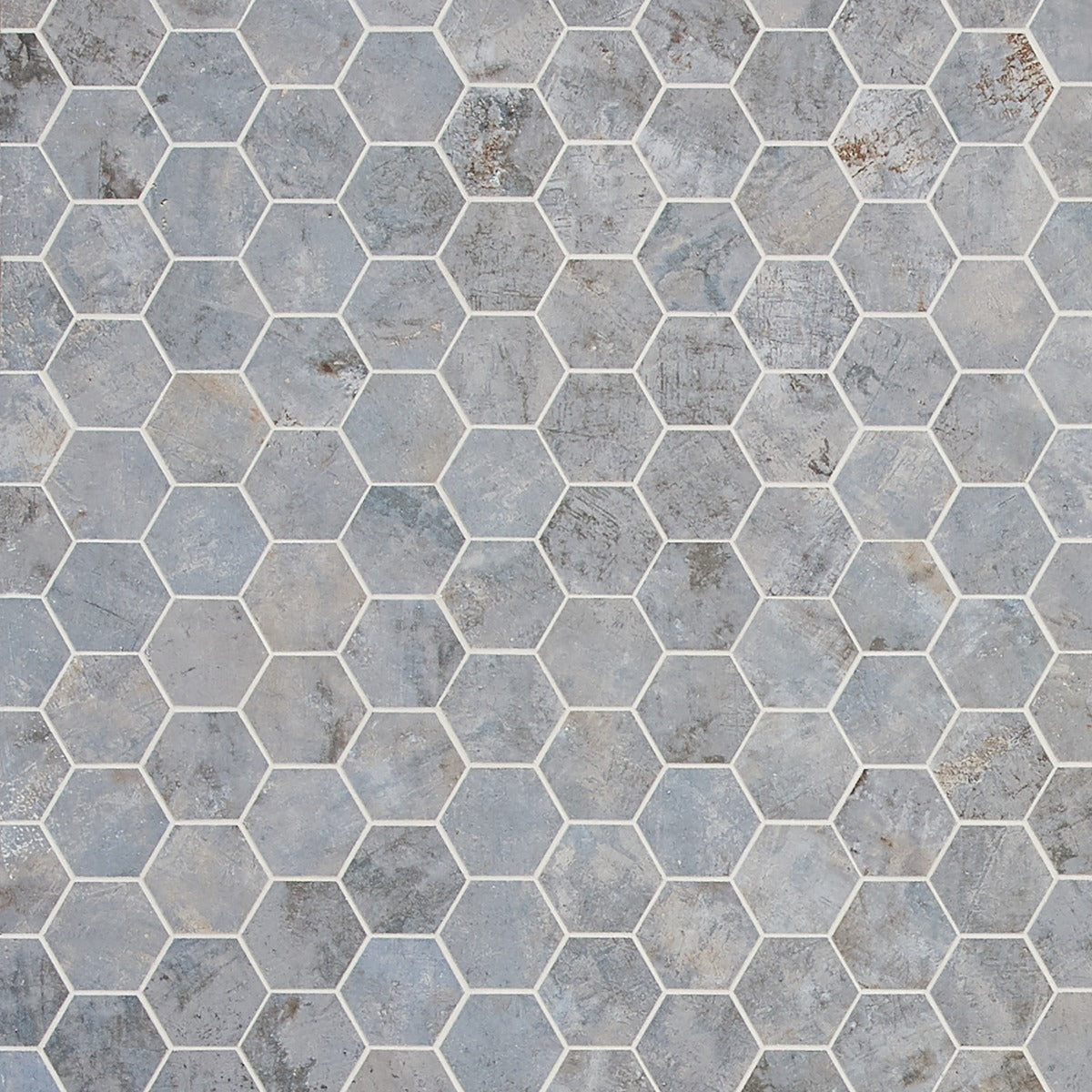 Portrait Ocean Blue 2" Hexagon Matte Porcelain Mosaic Tile - Lux Tile