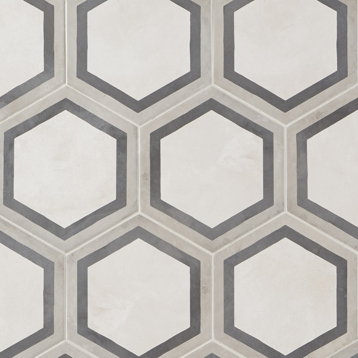 Ava Deco Sabbia Charcoal Gray 8" Hexagon Matte Porcelain Tile