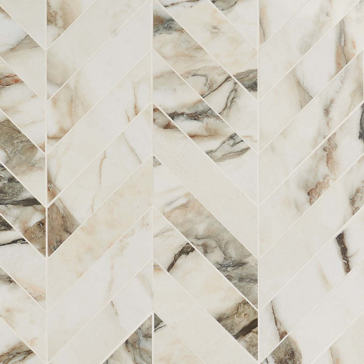 Dreamstone Calacatta Rustico Chevron Polished Porcelain Mosaic Tile