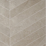New Rock Tortora Beige 4x21 Chevron Matte Porcelain Tile - Lux Tile