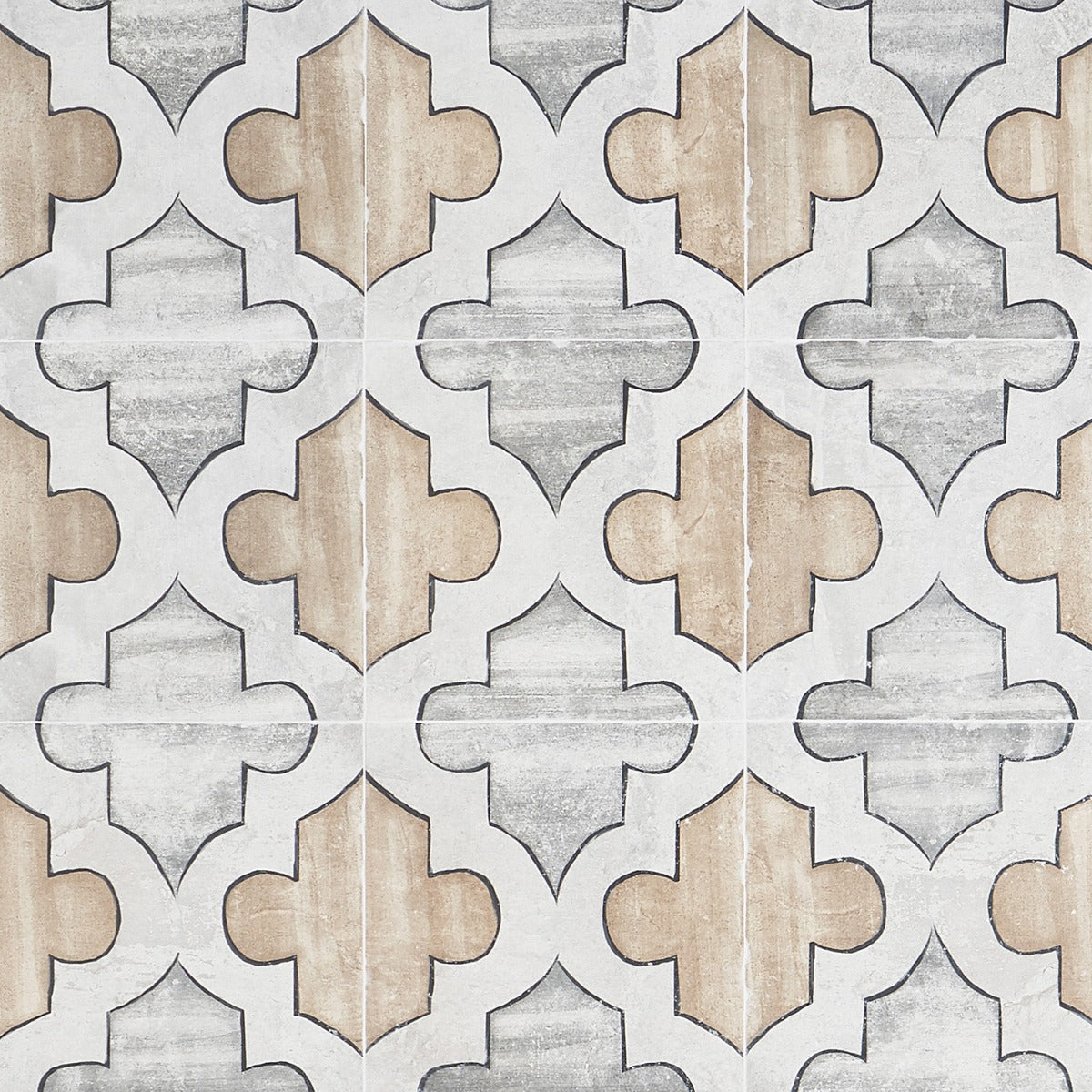 Alesso Deco Picos Beige 8x8 Matte Porcelain Tile - Lux Tile