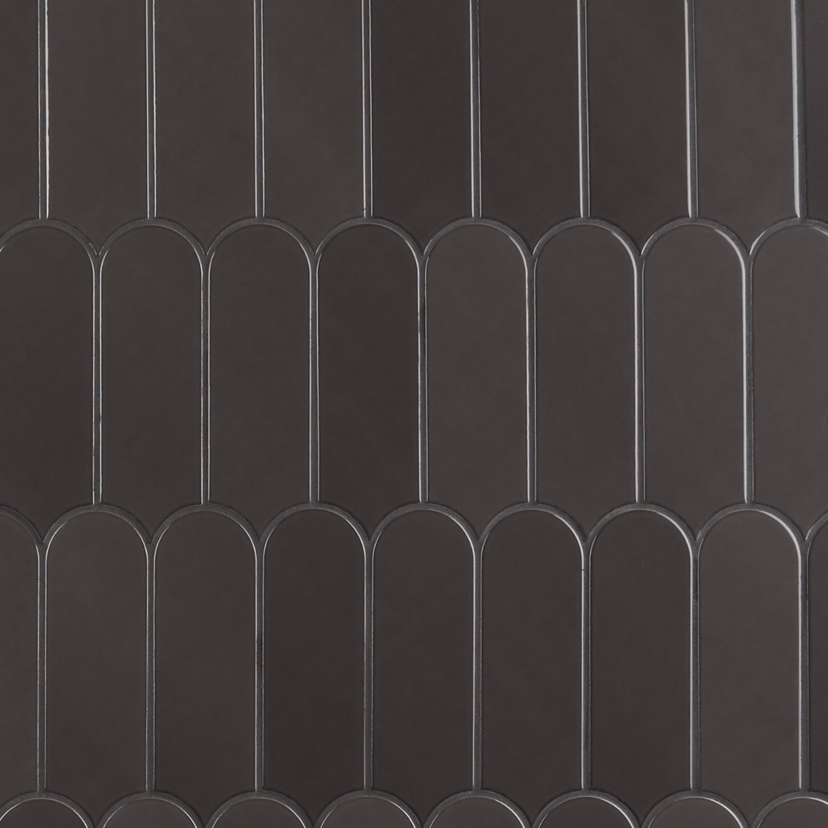Parry Charcoal 3x8 Fishscale Glossy Ceramic Wall Tile by Lux Tile