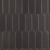 Parry Charcoal 3x8 Fishscale Glossy Ceramic Wall Tile by Lux Tile
