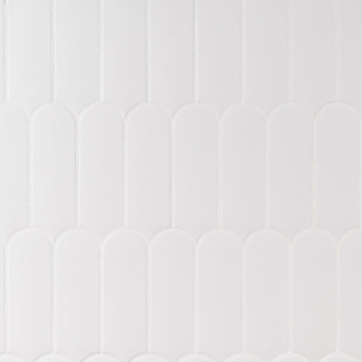 Parry White 3x8 Fishscale Matte Ceramic Wall Tile by Lux Tile