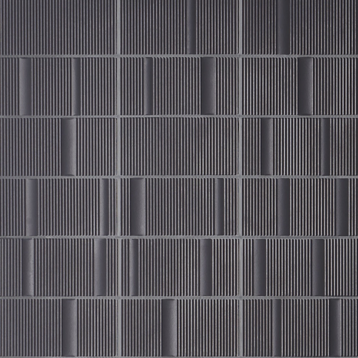 Division Antracite Black 8x16 Fluted Matte Ceramic Wall Tile
