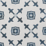 Lapaz White & Blue Herald 9x9 Matte Porcelain Tile - Mediterranean Design