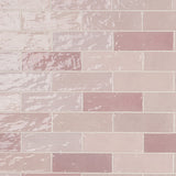 Portmore Pink 3x8 Glossy Ceramic Subway Tile - Lux Tile