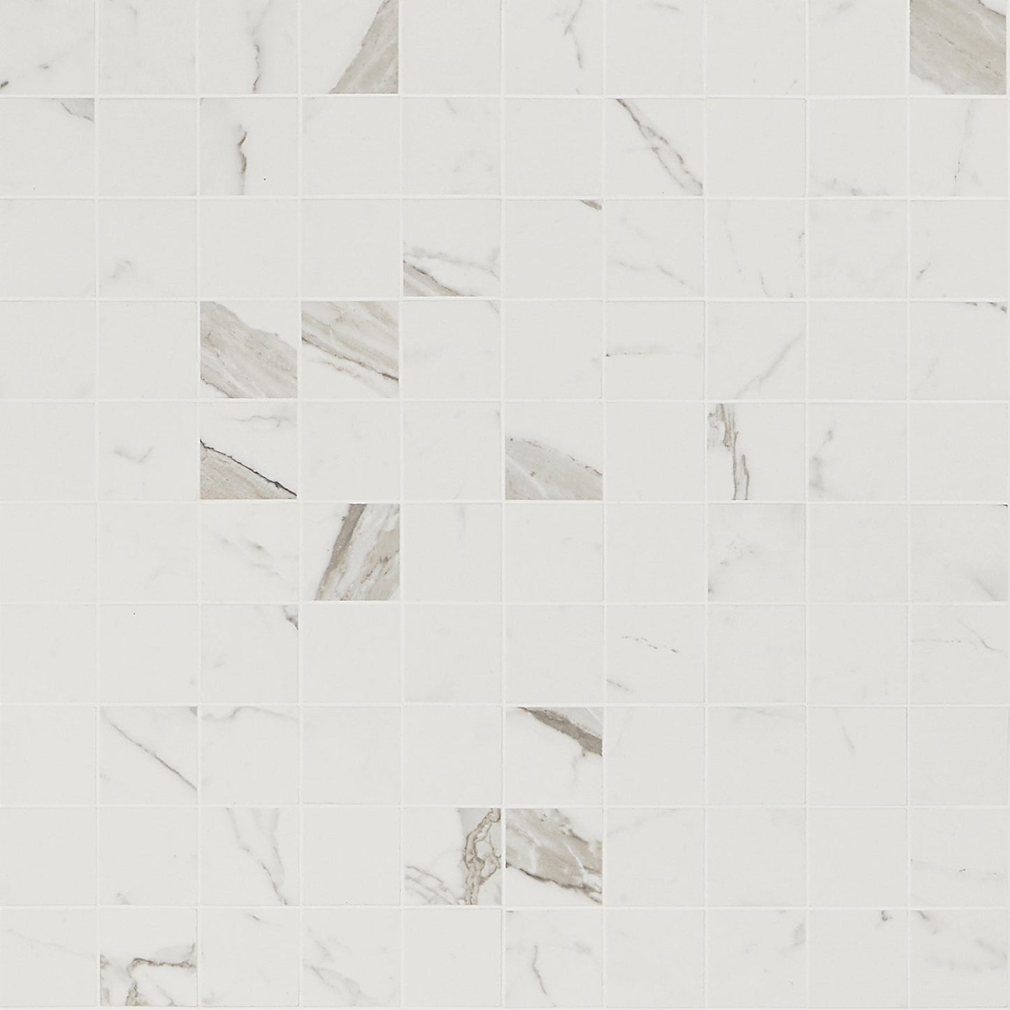 Versilia Statuario Matte Porcelain Mosaic Tile - 2x2