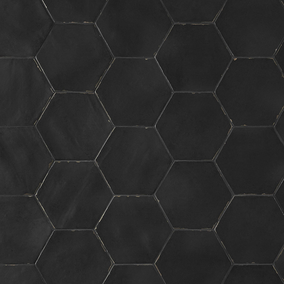 Lux Tile Sasha Hex Nero Black 6" Matte Porcelain Hexagon Tile