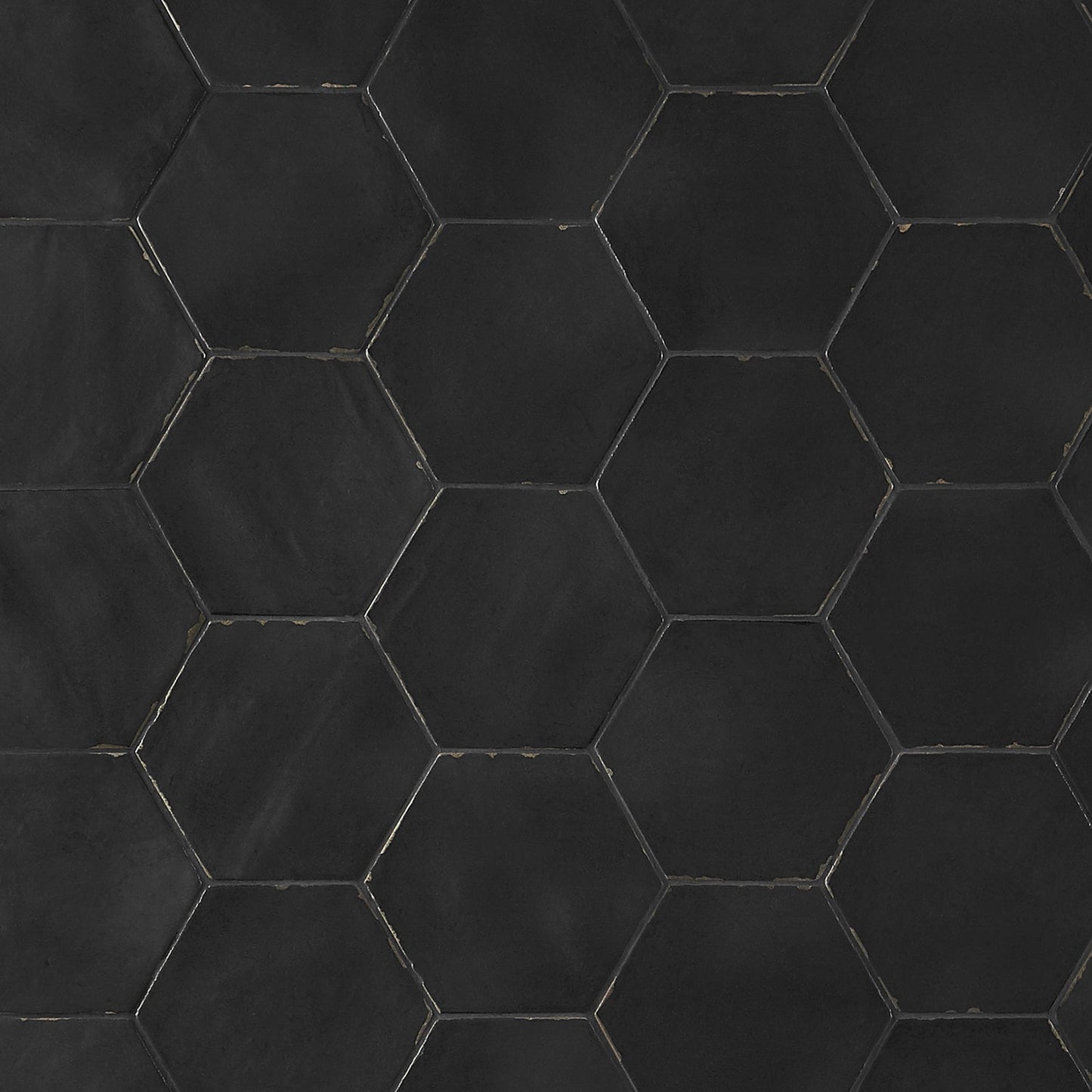 Lux Tile Sasha Hex Nero Black 6" Matte Porcelain Hexagon Tile
