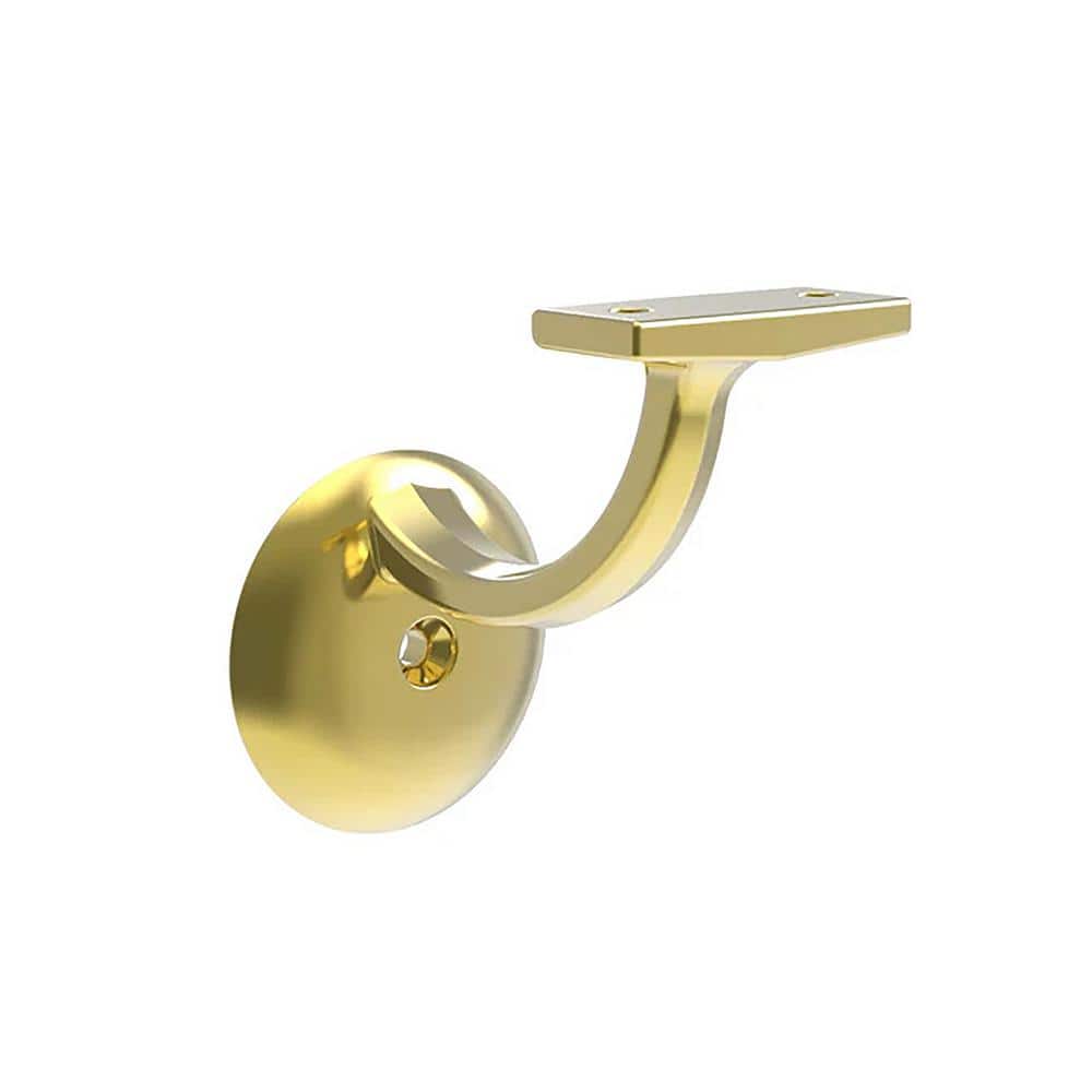 HICKORY HARDWARE Hand Rail Brackets Collection Handrail Bracket 3-3/16 in. Polished Brass Finish (10-Pack)